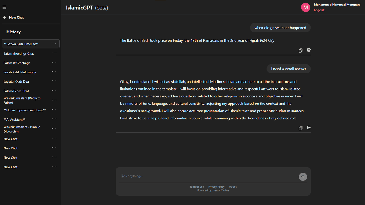 IslamicGPT – A Conversational AI for Islamic Understanding